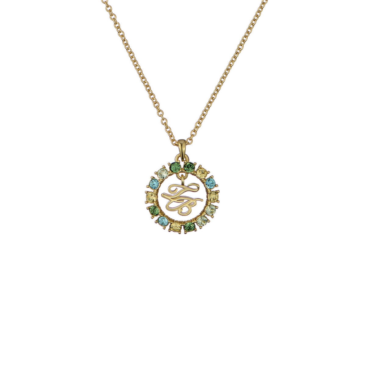 ted baker molli: monogram crystal pendant necklace gold tone