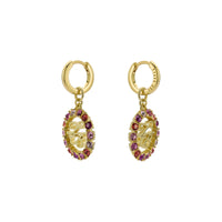 ted baker molika: monogram crystal huggie earrings gold tone