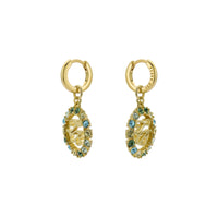 ted baker molika: monogram crystal huggie earrings gold tone