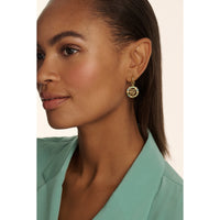 ted baker molika: monogram crystal huggie earrings gold tone