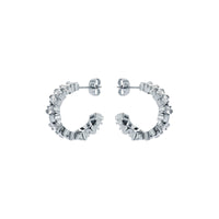 ted baker clarence: crystal cluster hoop earrings silver tone