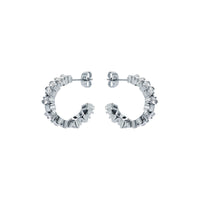 ted baker clarence: crystal cluster hoop earrings silver tone