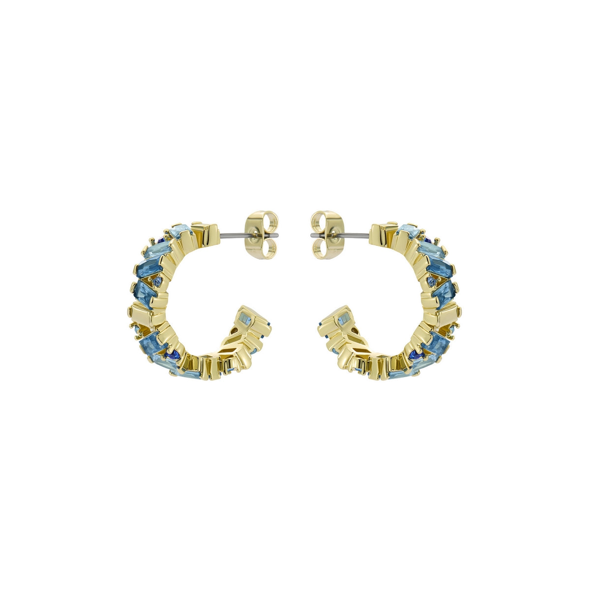 ted baker clarence: crystal cluster hoop earrings gold tone