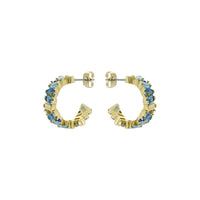 ted baker clarence: crystal cluster hoop earrings gold tone