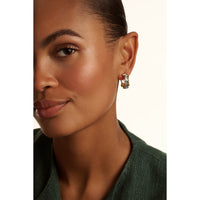 ted baker clarence: crystal cluster hoop earrings gold tone