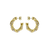 ted baker tiyaa: twisted pearl hoop earrings gold tone