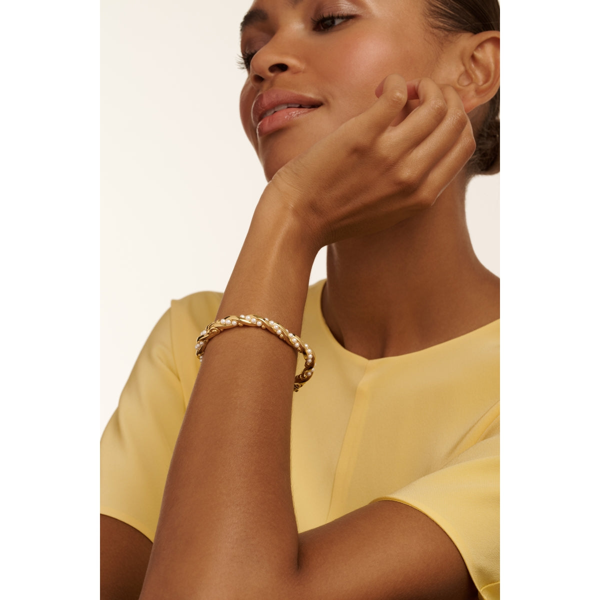 ted baker tilaa: twisted pearl cuff gold tone