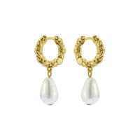 ted baker tilly: twisted pearl drop earrings gold tone