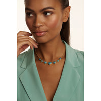 ted baker farah: faceted stone heart necklace gold tone