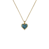 ted baker farida: faceted stone heart pendant necklace gold tone