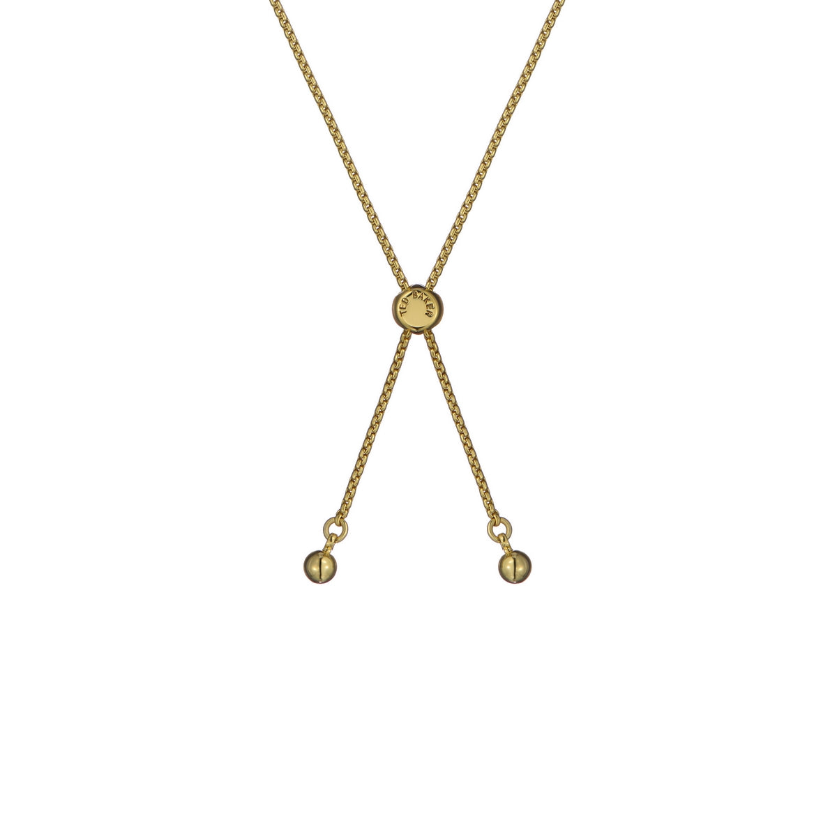 ted baker fallon: faceted stone heart adjustable bracelet gold tone