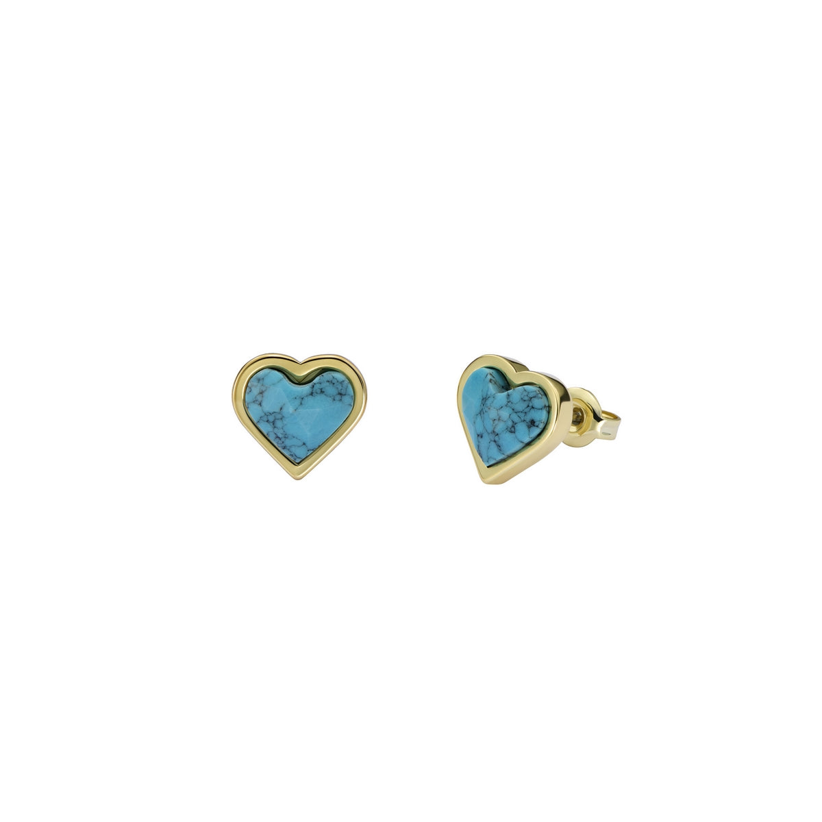 ted baker faris: faceted stone heart stud earrings gold tone