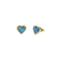 ted baker faris: faceted stone heart stud earrings gold tone