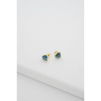ted baker faris: faceted stone heart stud earrings gold tone