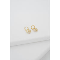 ted baker cherise: crystal cluster heart huggie drop earrings gold tone