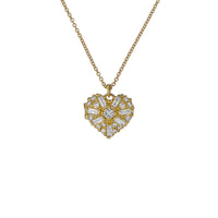 ted baker cherish: crystal cluster heart locket pendant necklace gold tone