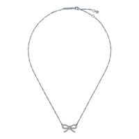 ted baker ribah: crystal silver tone ribbon bow pendant