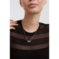 ted baker ribah: crystal silver tone ribbon bow pendant