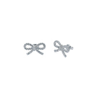ted baker ribecca: crystal ribbon bow silver tone stud earrings
