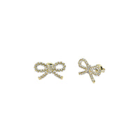 ted baker ribecca: crystal ribbon bow gold tone stud earrings