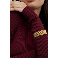 ted baker bobbi: crystal bobble wide gold tone bangle bracelet