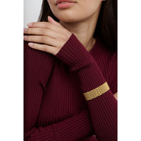 ted baker bobbi: crystal bobble wide gold tone bangle bracelet