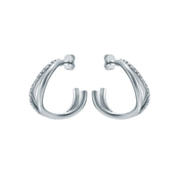 ted baker wayva: jewelled wave crystal silver tone large hoop earrings
