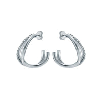 ted baker wayva: jewelled wave crystal silver tone large hoop earrings