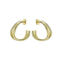 ted baker wayva: jewelled wave crystal gold tone large hoop earrings