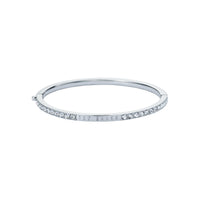 ted baker claudia: narrow crystal silver tone hinged bangle bracelet