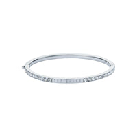 ted baker claudia: narrow crystal silver tone hinged bangle bracelet