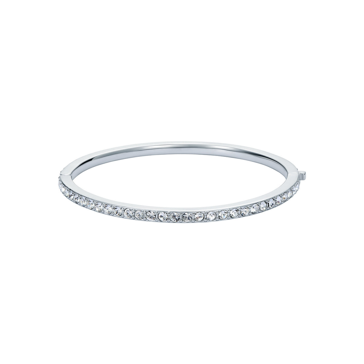 ted baker claudia: narrow crystal silver tone hinged bangle bracelet