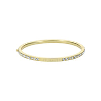 ted baker claudia: narrow crystal gold tone hinged bangle bracelet