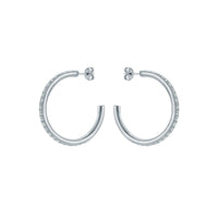 ted baker clanci: medium crystal silver tone hoop earrings