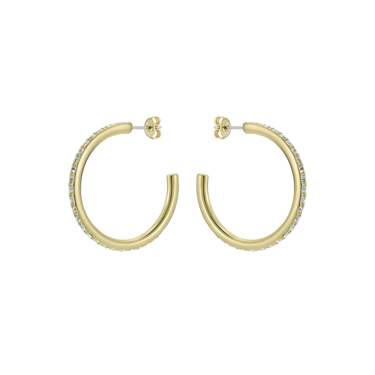 ted baker clanci: medium crystal gold tone hoop earrings