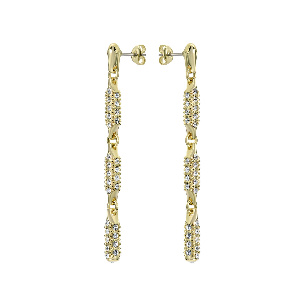 ted baker corinne: cosmic crystal drop earrings gold tone clear crystal