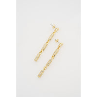 ted baker corinne: cosmic crystal drop earrings gold tone clear crystal