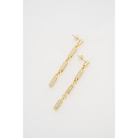 ted baker corinne: cosmic crystal drop earrings gold tone clear crystal