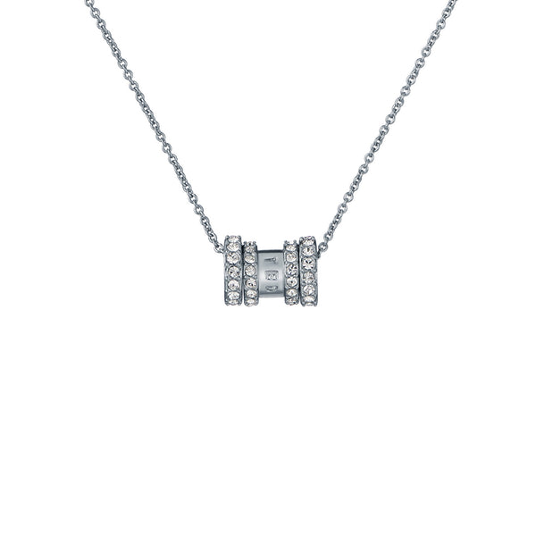 ted baker romie: crystal roll multi pendant necklace silver tone clear crystal