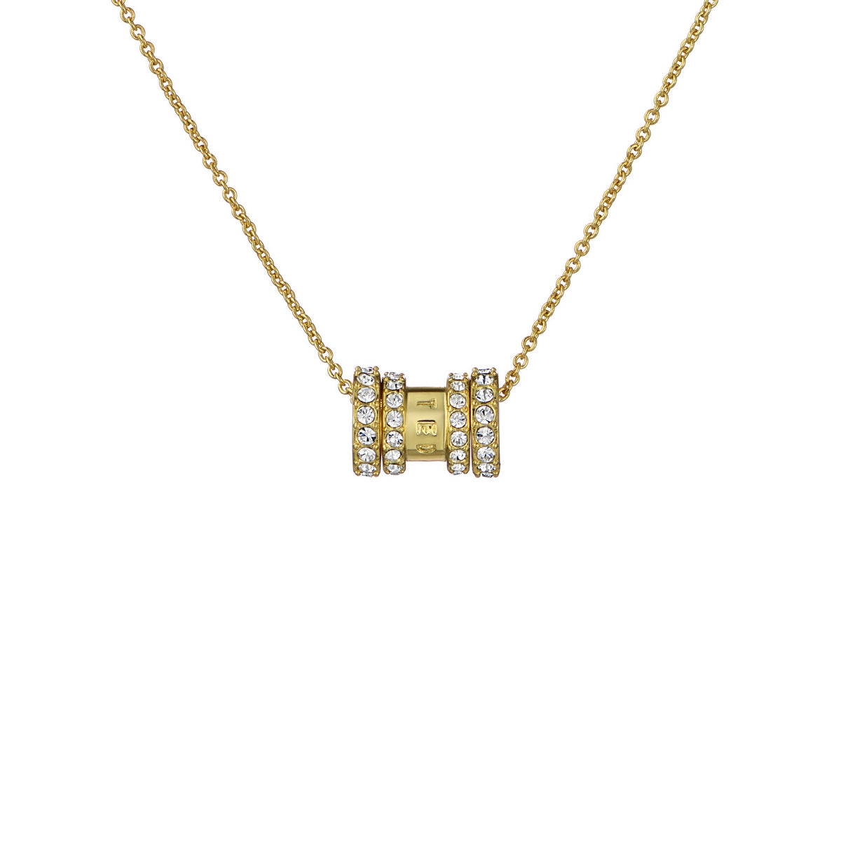 ted baker romie: crystal roll multi pendant necklace gold tone clear crystal