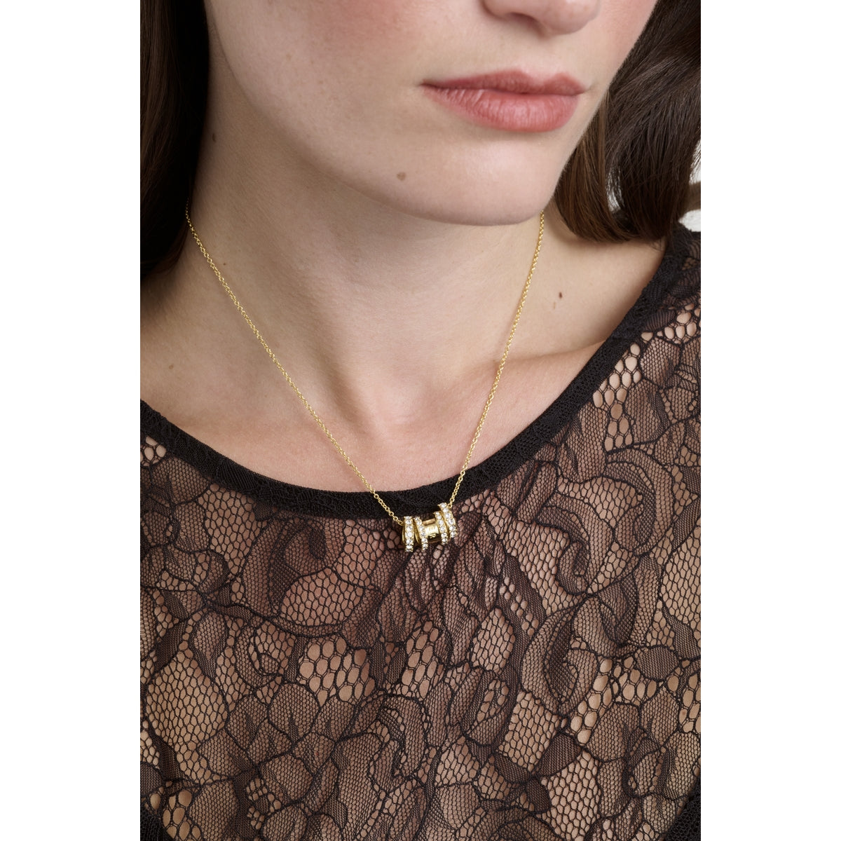 ted baker romie: crystal roll multi pendant necklace gold tone clear crystal