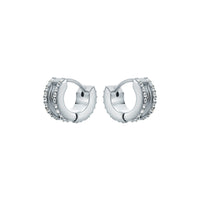 ted baker rosie: crystal roll huggie earrings silver tone clear crystal