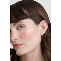 ted baker rosie: crystal roll huggie earrings silver tone clear crystal