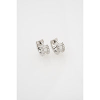 ted baker rosie: crystal roll huggie earrings silver tone clear crystal