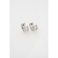 ted baker rosie: crystal roll huggie earrings silver tone clear crystal