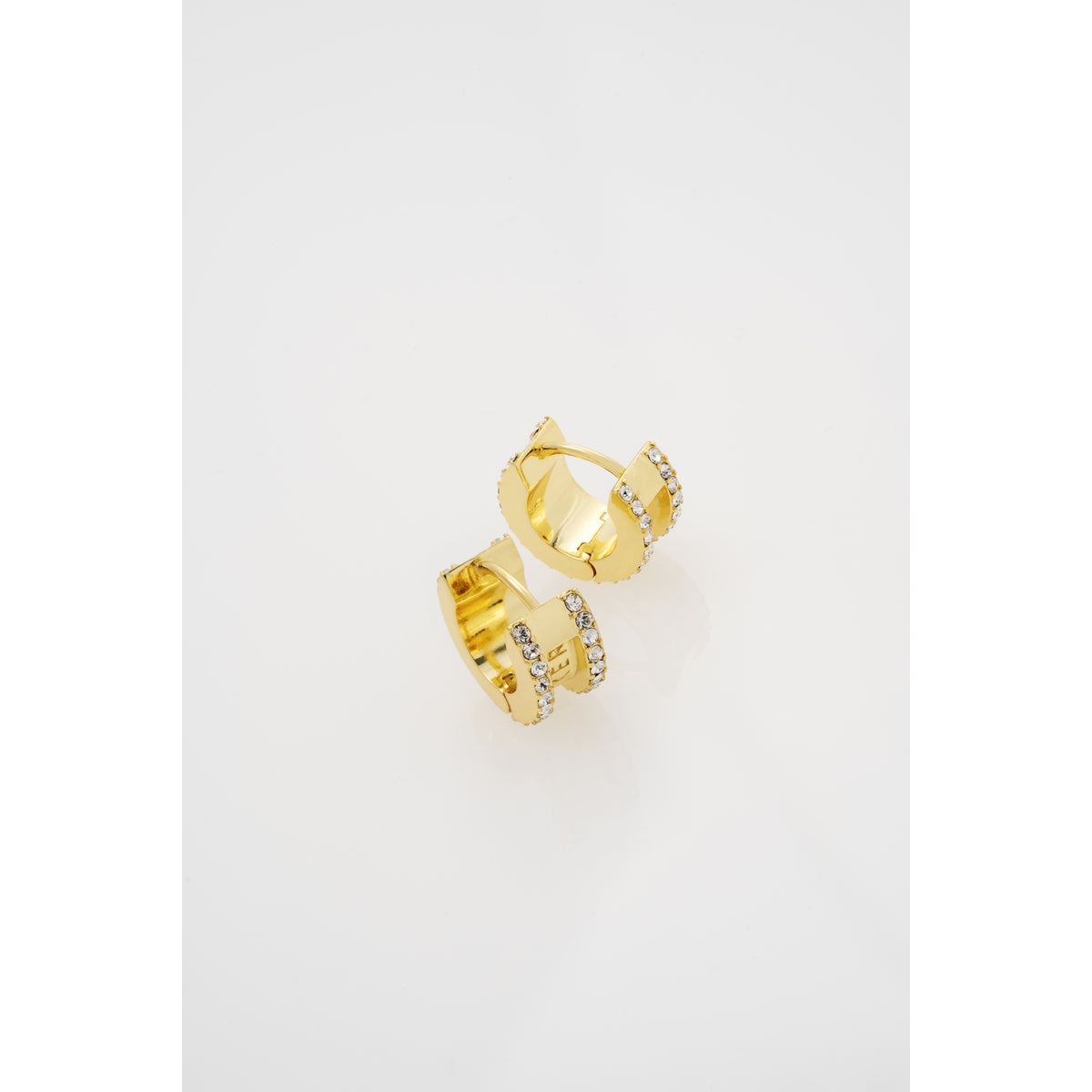 ted baker rosie: crystal roll huggie earrings gold tone clear crystal