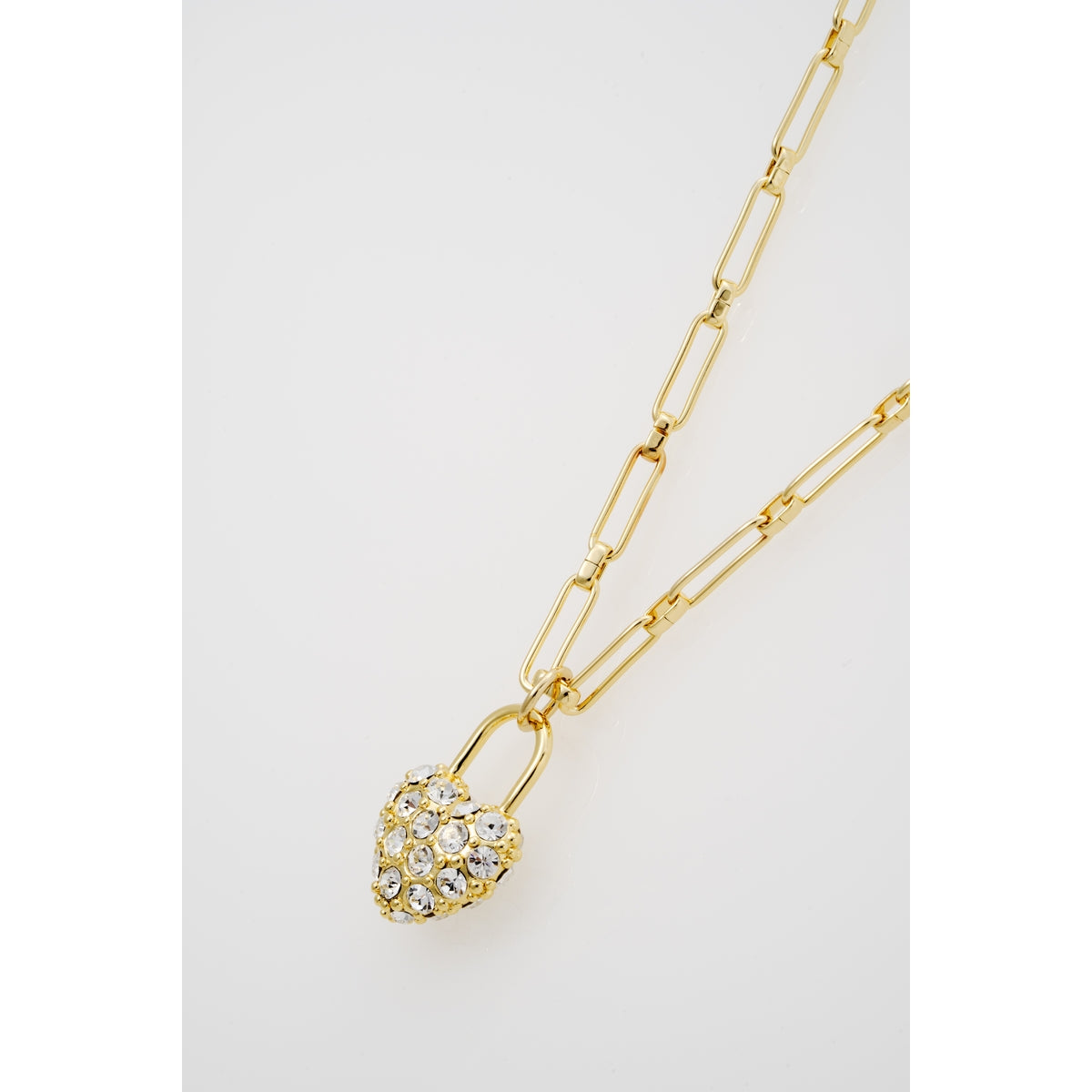 ted baker paris: statement pave crystal padlock pendant necklace gold tone clear crystal