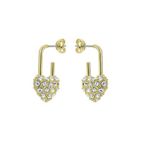 ted baker payton: pave crystal padlock drop earrings gold tone clear crystal