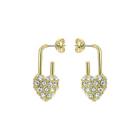 ted baker payton: pave crystal padlock drop earrings gold tone clear crystal
