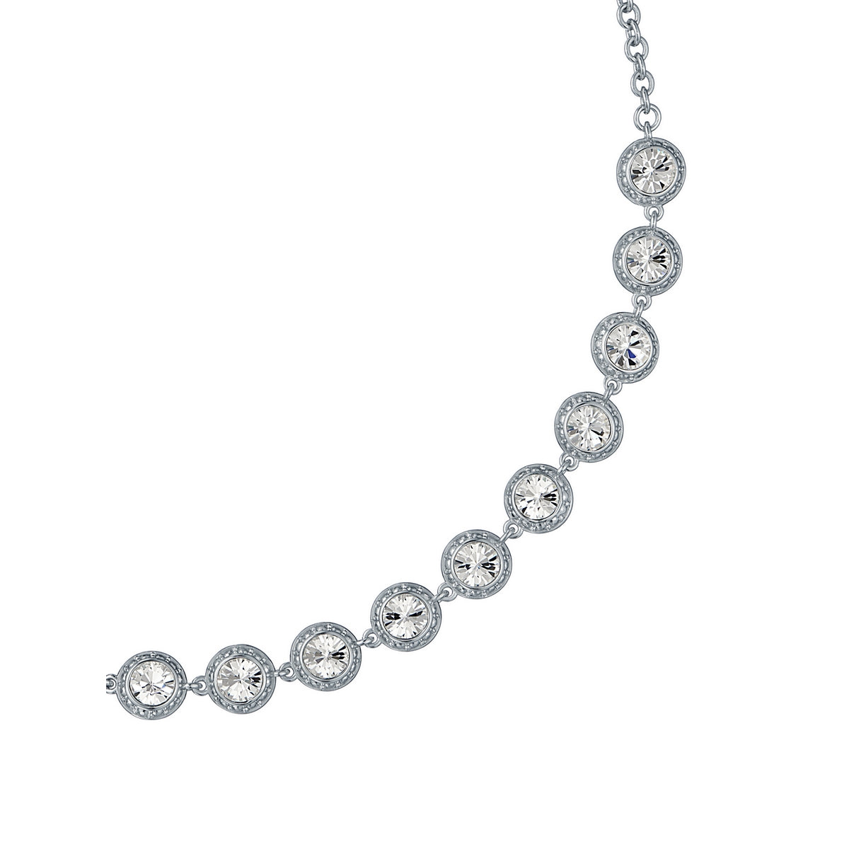ted baker solanna: solitaire sparkle crystal chain necklace silver tone clear crystal